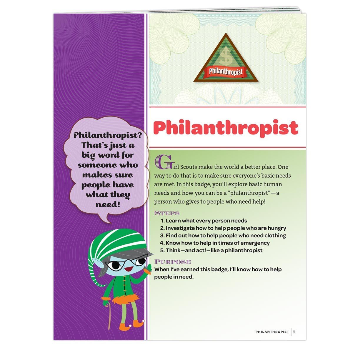 Brownie Philanthropist Badge Requirement Pamphlet
