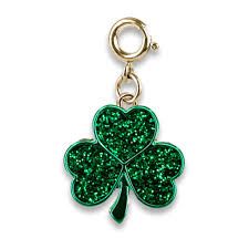 Gold Glitter Shamrock Charm
