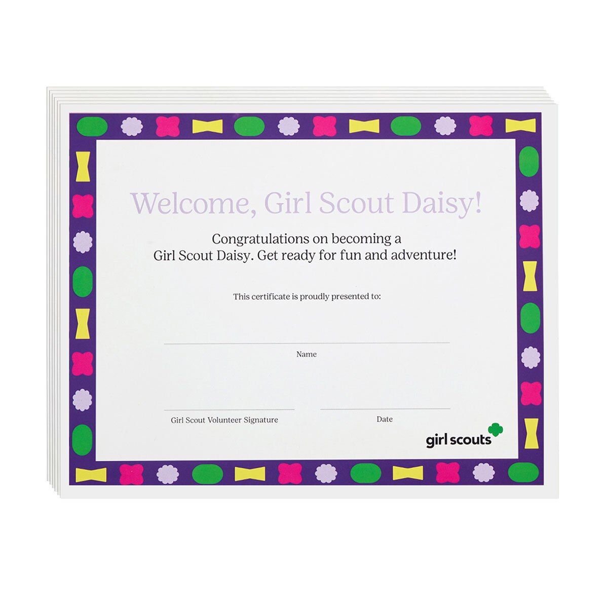 Daisy Welcome Certificates