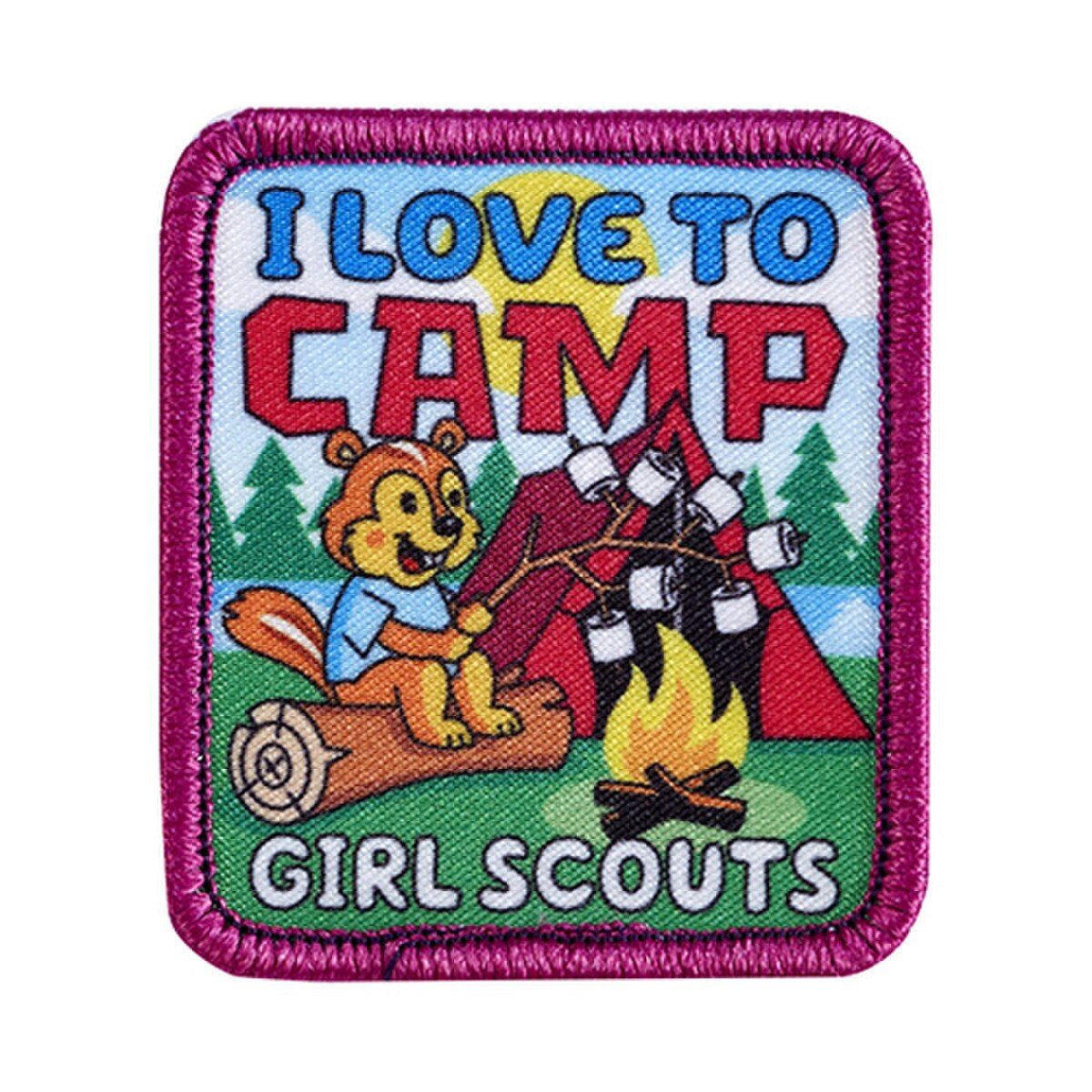 I Love To Camp Chipmunk Girl Scouts Sew-On Fun Patch