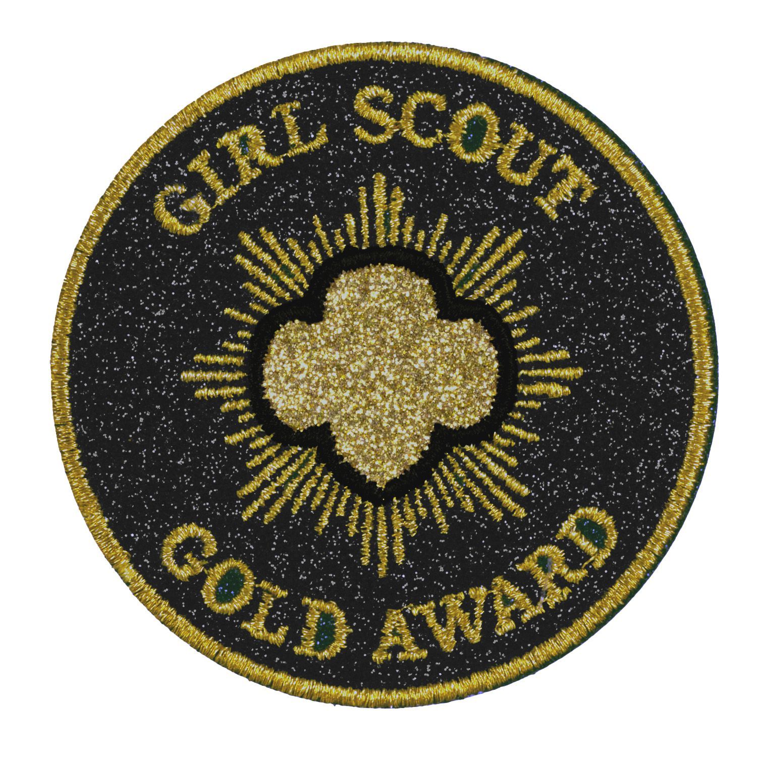 Gold Award Glitter Iron-On Super Fun Patch