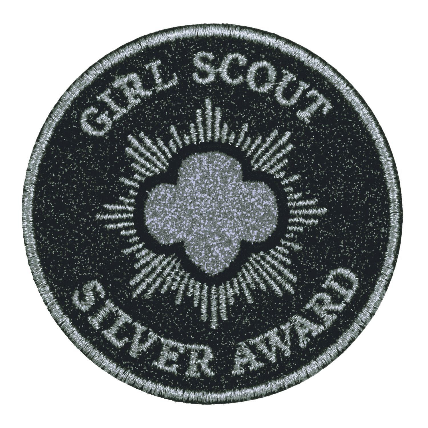 Silver Award Glitter Iron-On Super Fun Patch