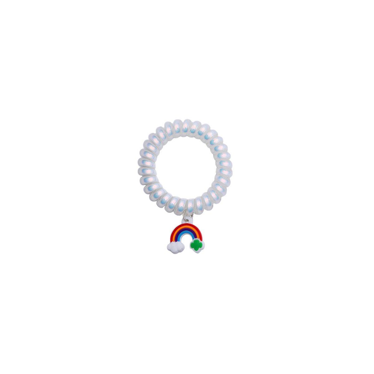 Rainbow Coil Hair Tie with PVC Charm