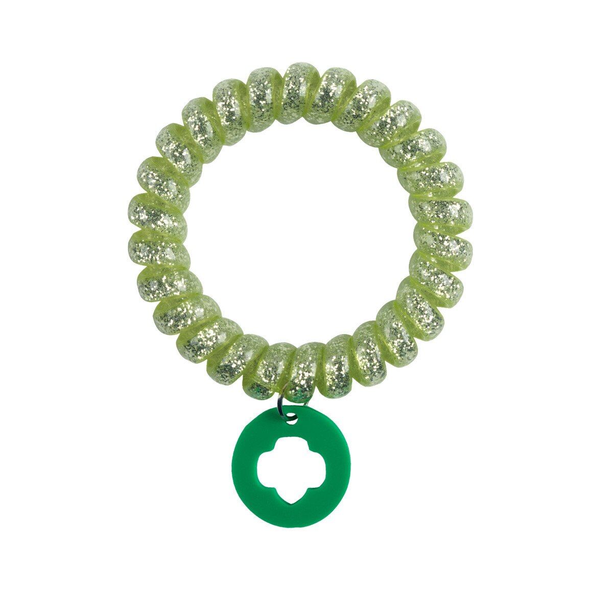 Trefoil Fun Finds Glitter Trefoil Charm Hair Coil