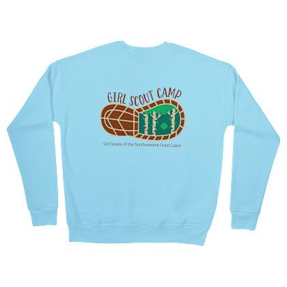 Girls Scout Camp Light Blue Crewneck 