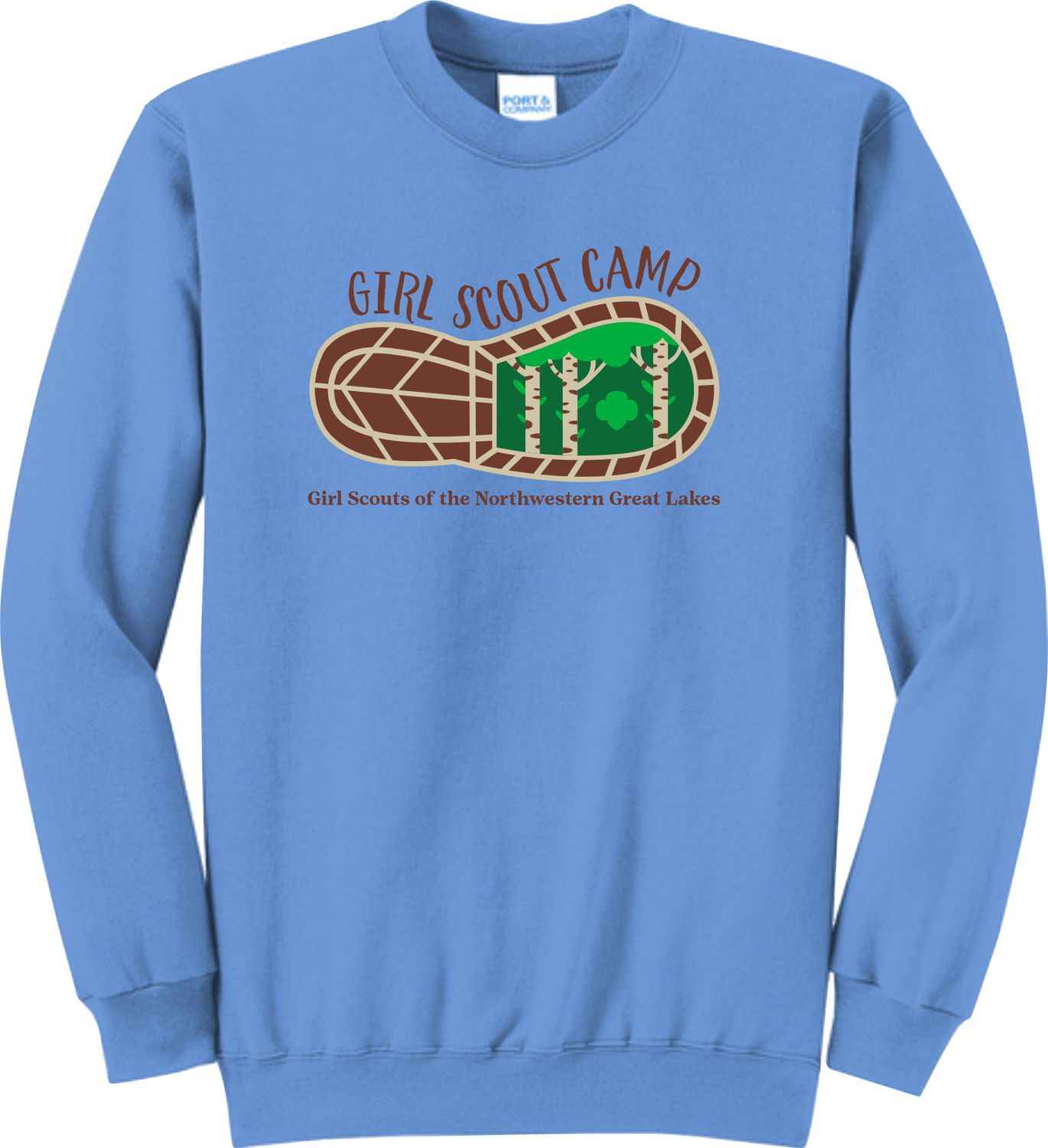 Girls Scout Camp Light Blue Crewneck 