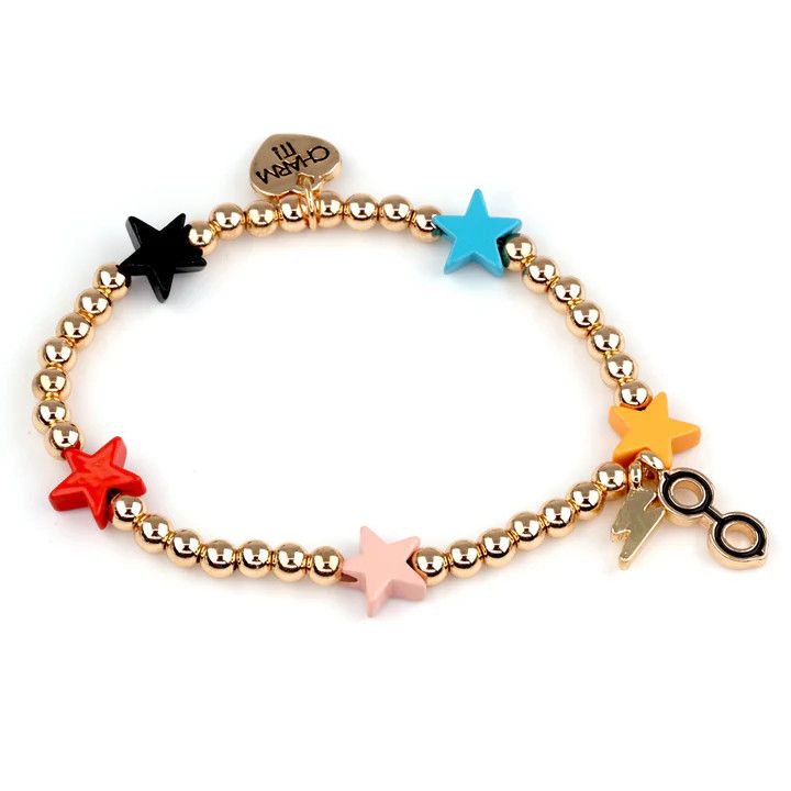 Charm It! Gold Harry Potter Stretch Bead Bracelet