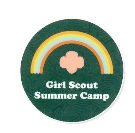 Girl Scout Summer Camp Round 2" Water Bottle Decal - Rainbow