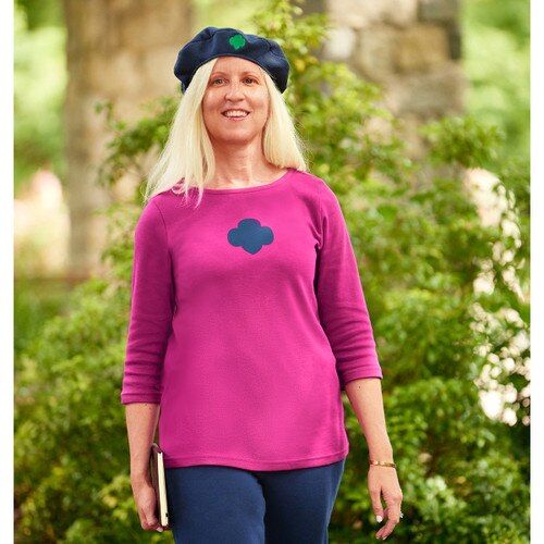 Boat Neck Trefoil Top - Women’s