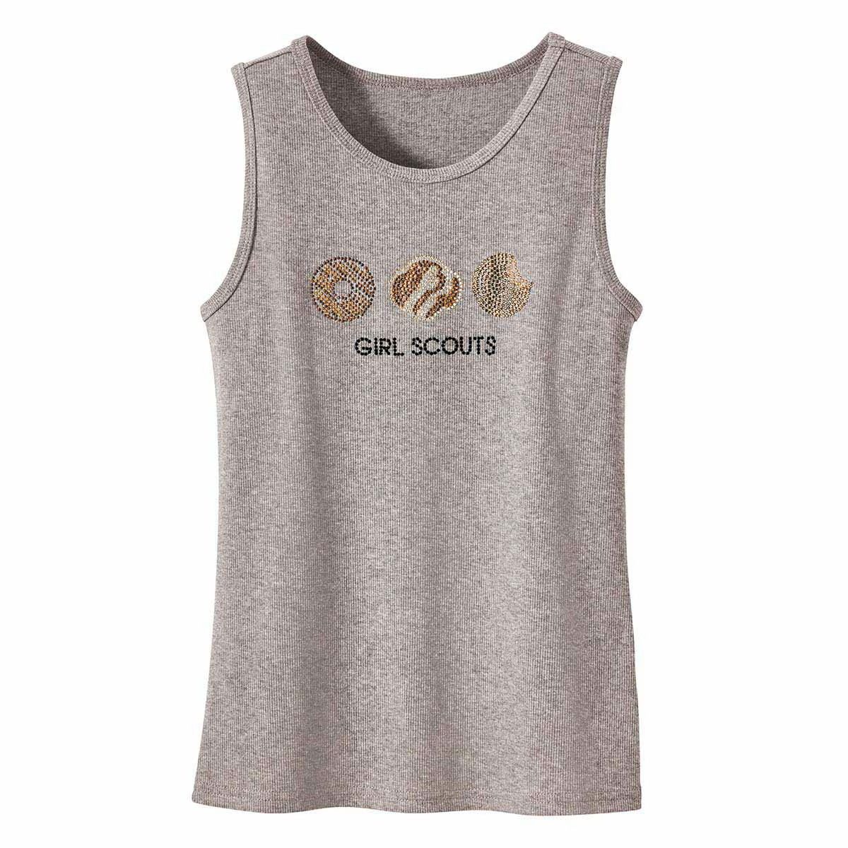 Rhinestone Cookie Tank Top Gray - Girls