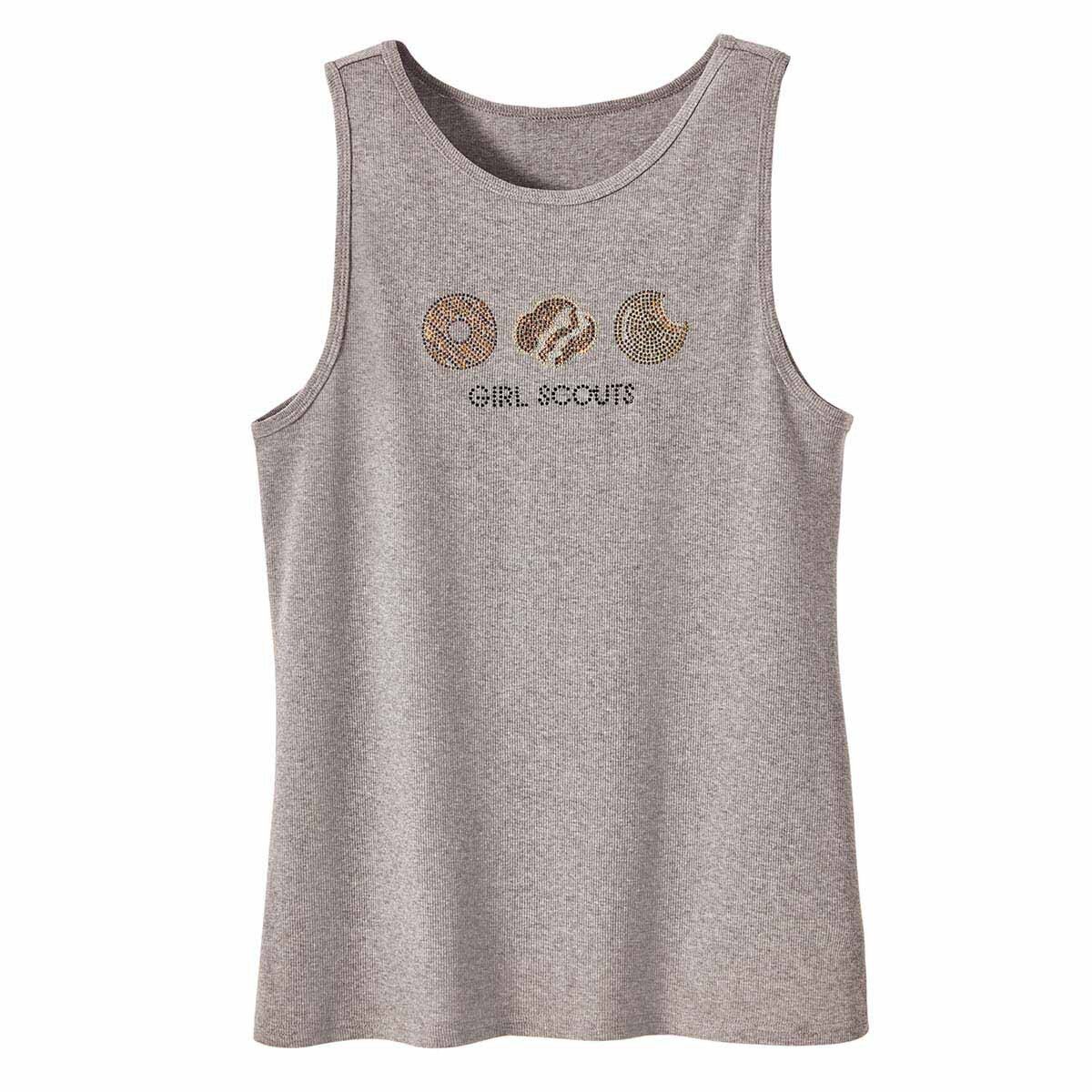 Rhinestone Cookie Tank Top Gray - Women's