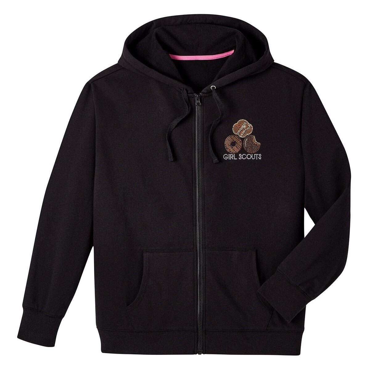 Rhinestone Cookie Zip-Up Hoodie - Women's