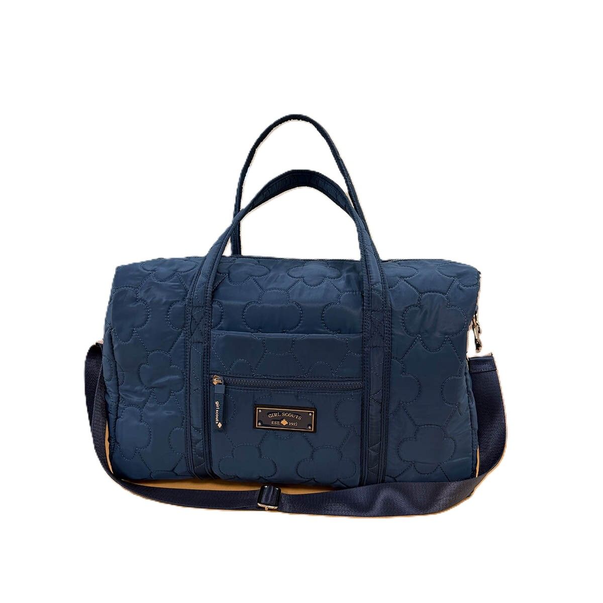 Navy Trefoil Quilting Duffel Bag