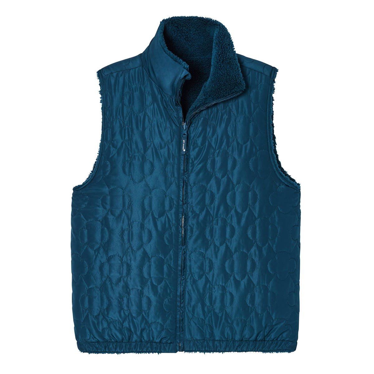 Navy Quilted Trefoil Reversible Vest - Adult