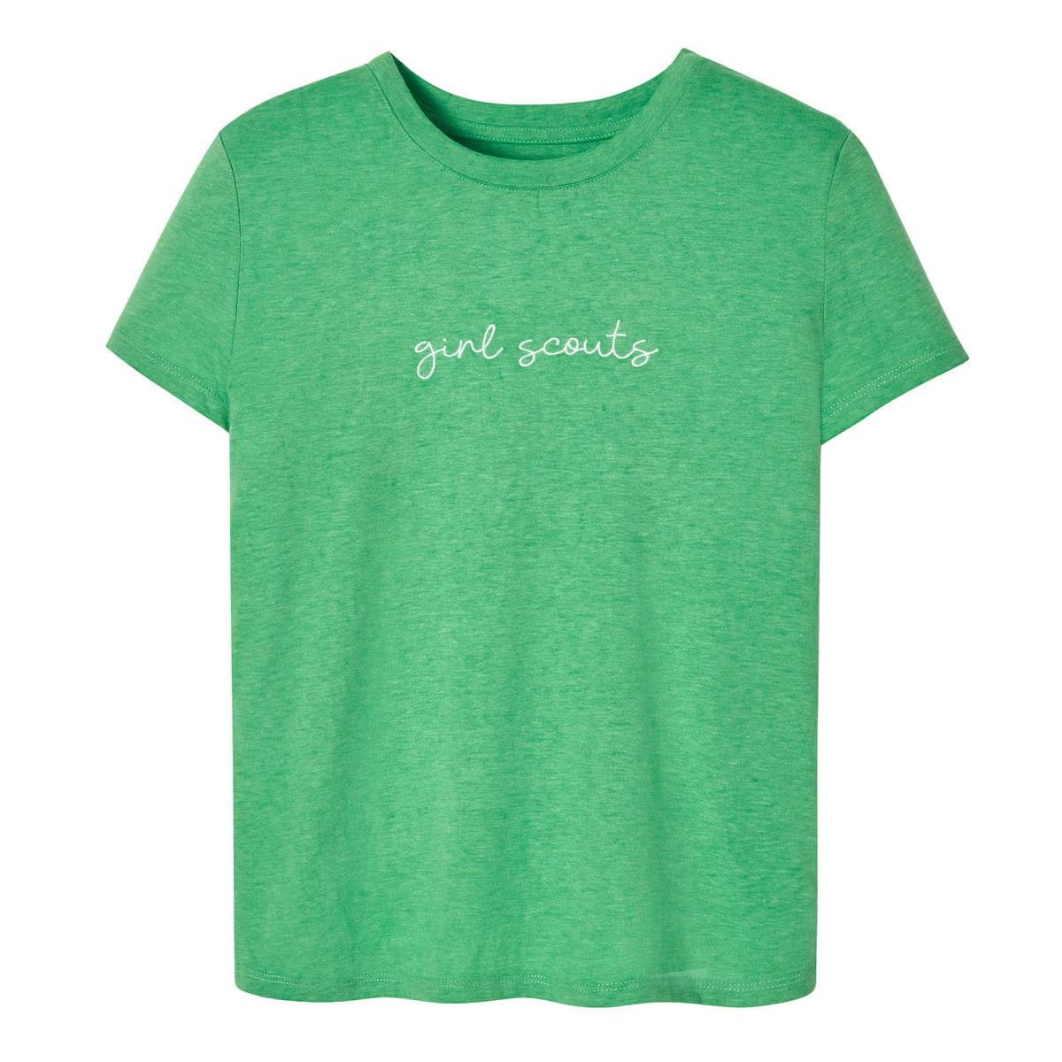 Green Embroidered Burnout T-Shirt - Girls'