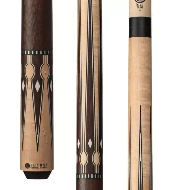 LUCASI LZC56 Matte Birdseye Maple & Black Palm/Imitation Bone Wrapless Cue Stick
