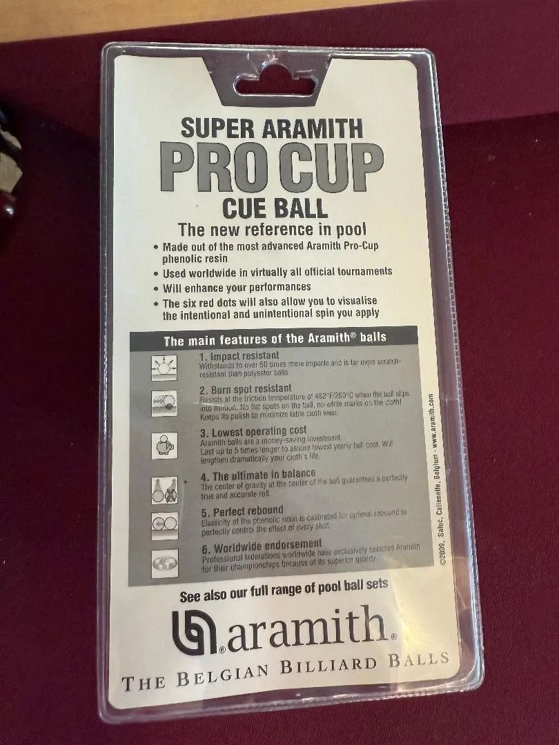 NEW Super Aramith Pro Cup Cue Pool Billiard Ball