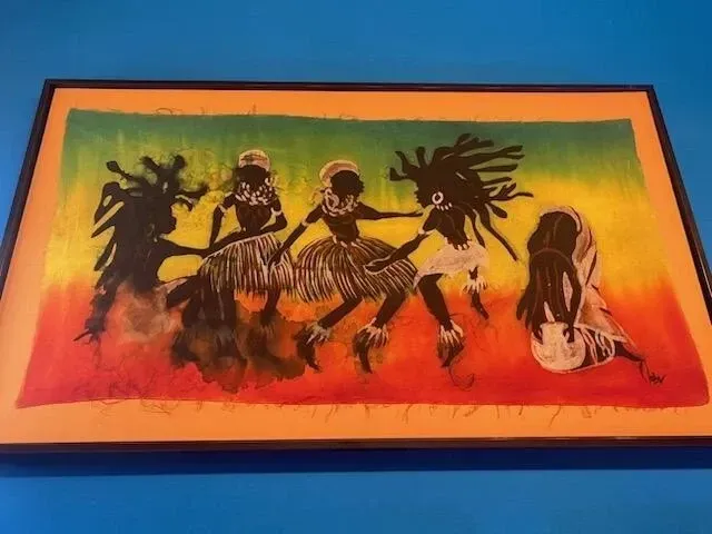 Authentic African Hand-Painted Cloth/mounted and framed