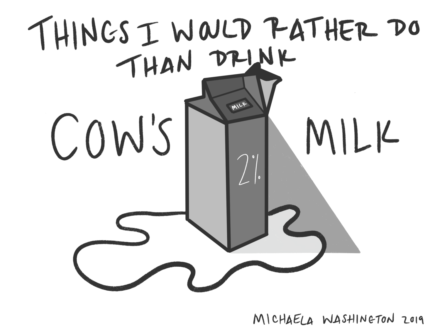 Things I Would Rather Do Than Drink Cow's Milk (Comic)
