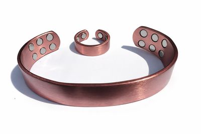 Sacred Baboon® Pure Copper Magnetic Cuff Bracelet &amp; Ring Set