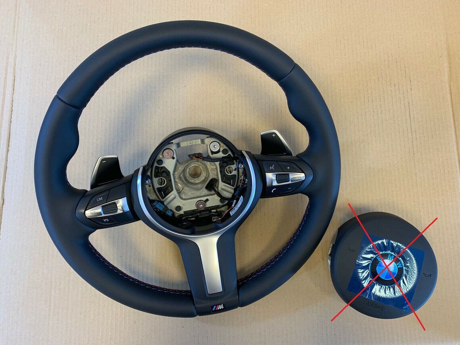 BMW X5 X6 X3 X4 F15 F16 F25 F26 GENUINE M Steering Wheel Paddle VIBRO M STITCHES