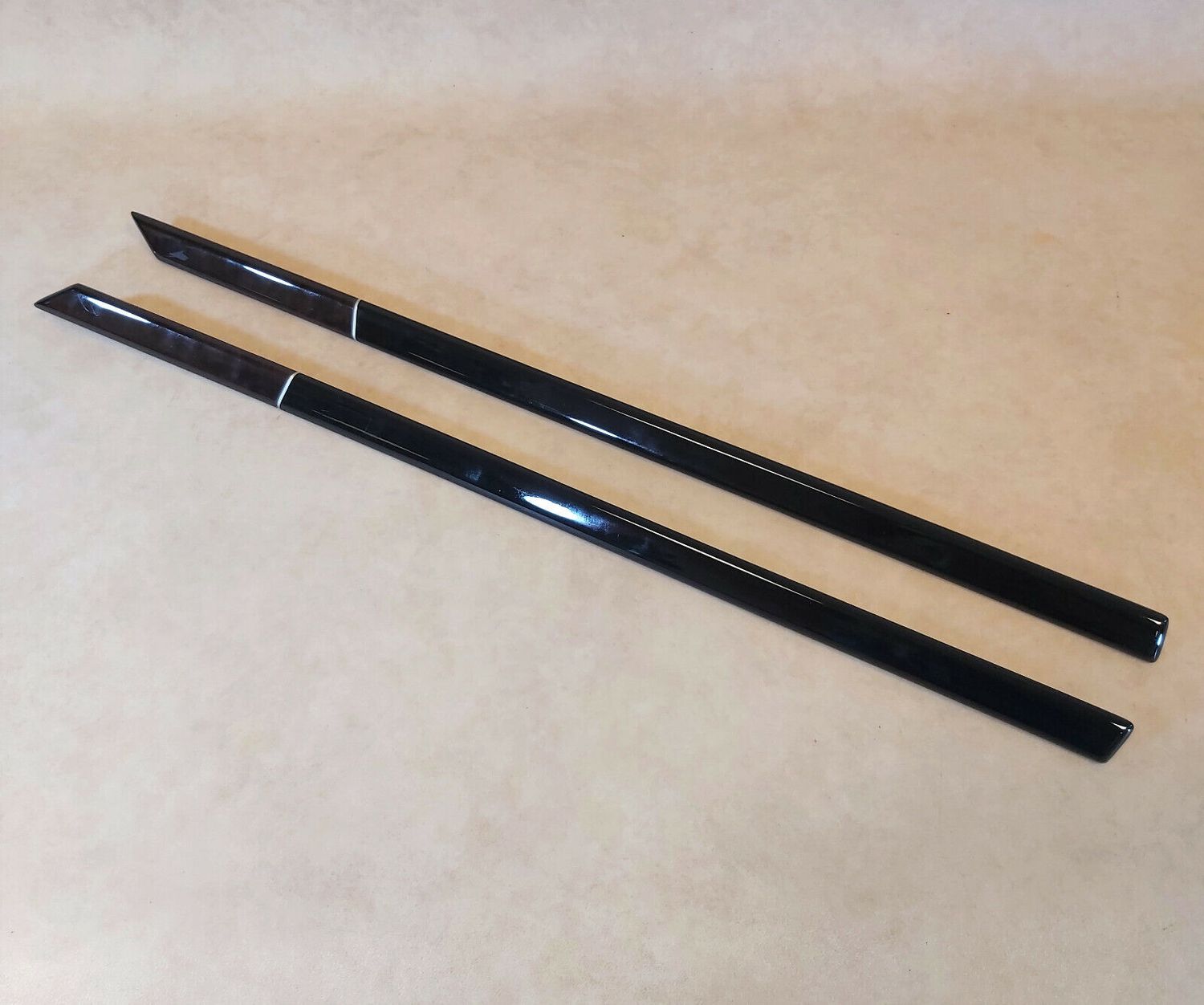 BMW 5 E39 Genuine Wooden Strip, Door trim Rear Right &amp; Left SET 7050886 7050885