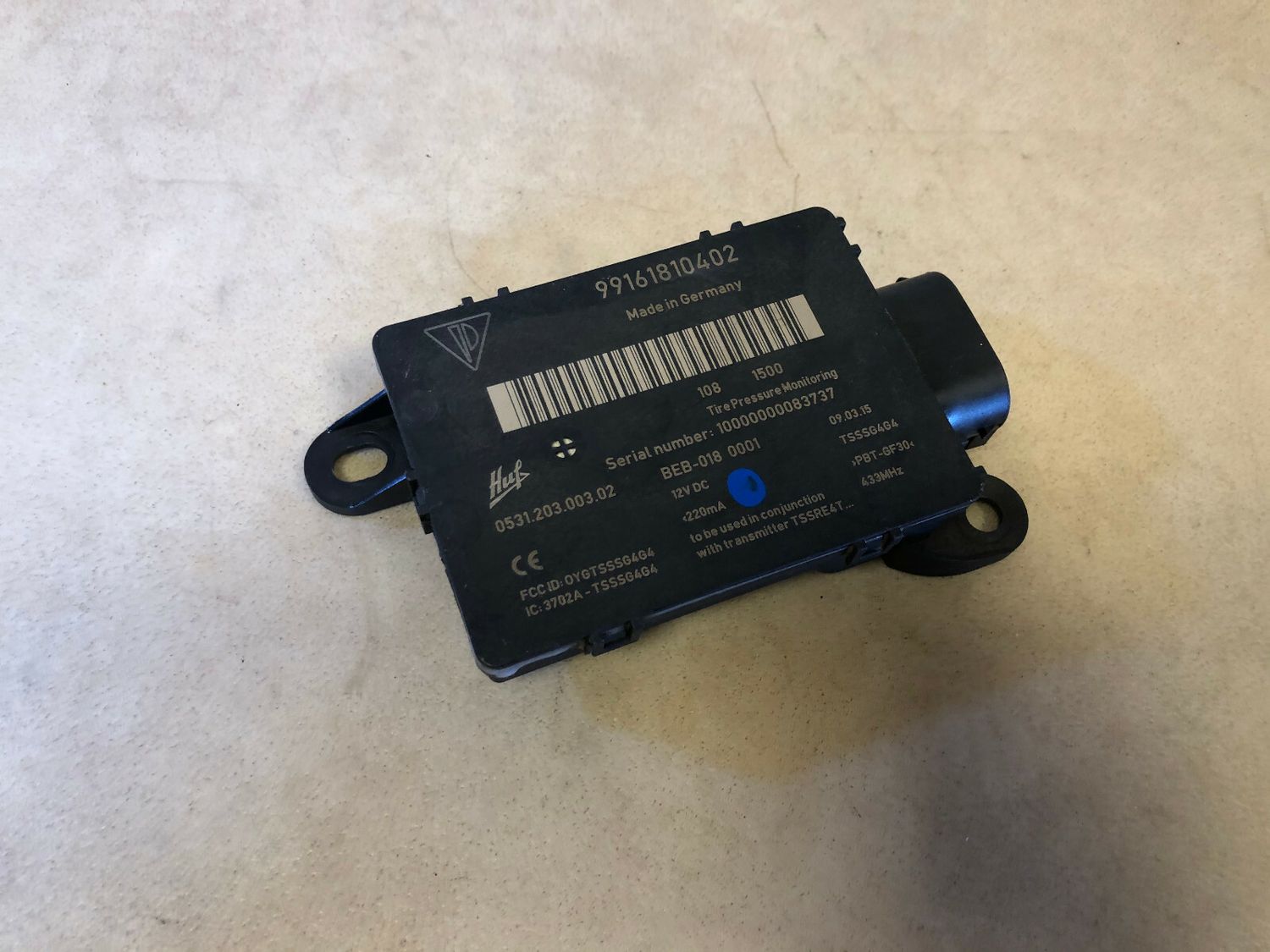 GENUINE PORSCHE 911 991 CARRERA TYRE PRESSURE CONTROL UNIT 99161810402