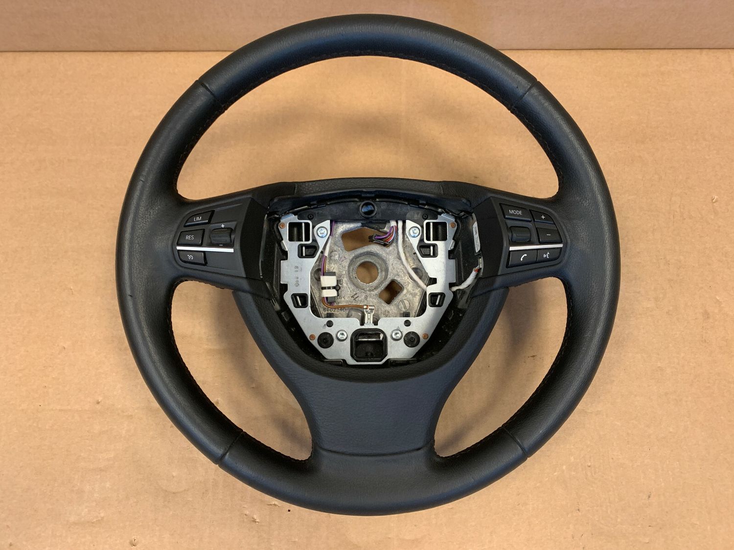 BMW 5 7 F01 F02 F07 F10 F11 F18 OEM Steering Wheel with Buttons Leather Cover