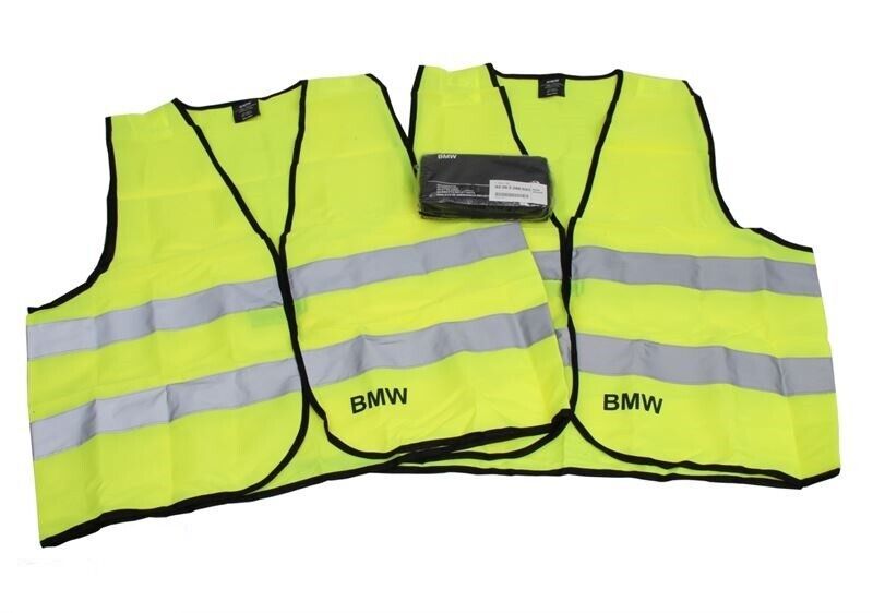 GENUINE BMW Warning Safety Vest Set x2 psc High Visibilty Jacket 82262288693
