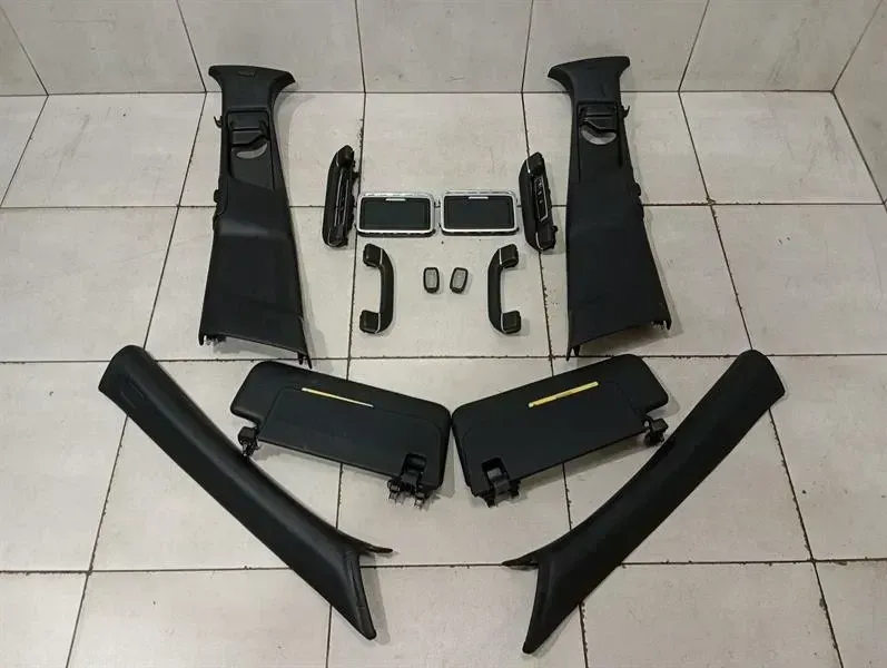 MERCEDES S-CLASS W222 SUN VISOR A2228101910 TRIM SET BLACK LEATHER