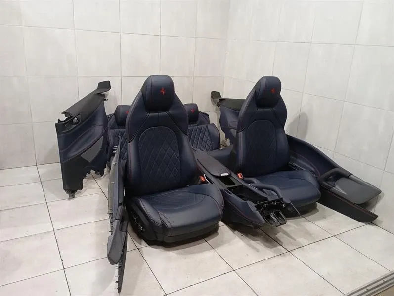 FERRARI GTC4 LUSSO COOLED HEATED BLU STERLING LEATHER SEATS F151M Interior SET