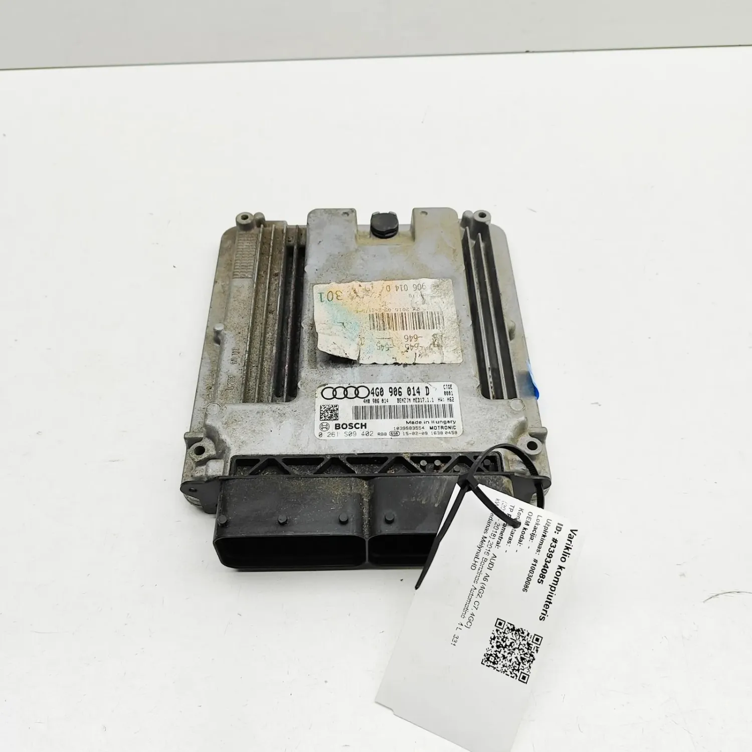 AUDI A6 4G C7 Engine Control Unit 4G0906014D 4.0 Petrol 331kW 2016 33934085
