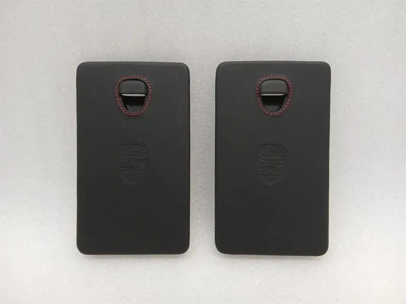 Porsche 911 991 99155562202 Fuse Box Cover Set Leather with Red Stitches