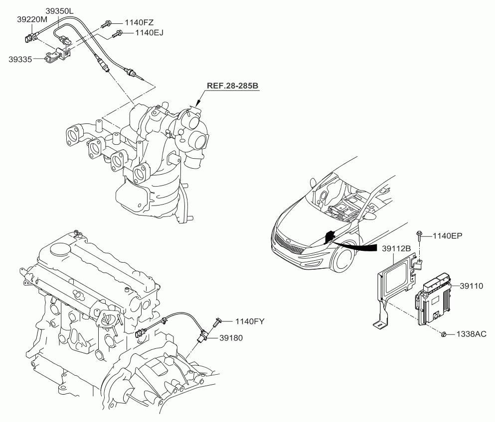 Engine Control Unit / module (ECU) KIA OPTIMA III (TF) (2010-2015)