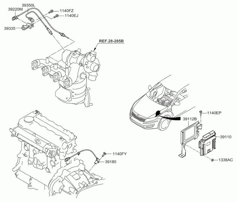 Engine Control Unit / module (ECU) KIA OPTIMA III (TF) (2010-2015)
