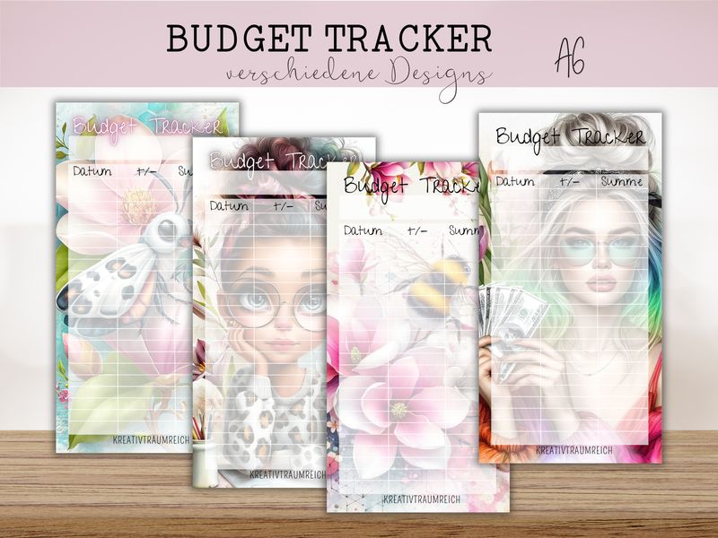 BUDGET TRACKER A6 - 4 Designs
