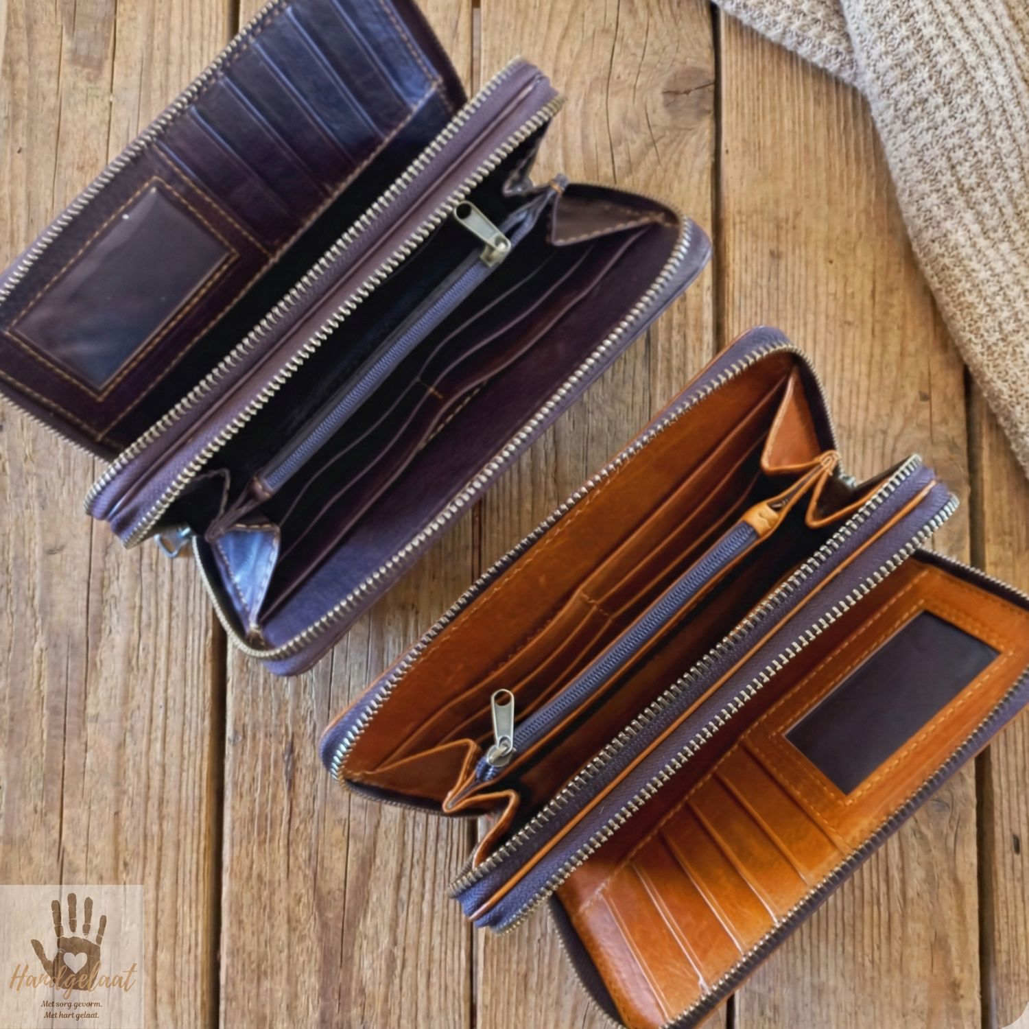 The Elegance | Women's Leather Double Zip Wallet