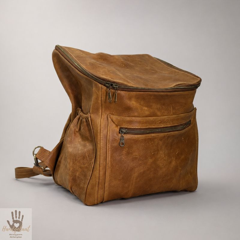The Alleluja | Large Leather Nappy Bag Backpack