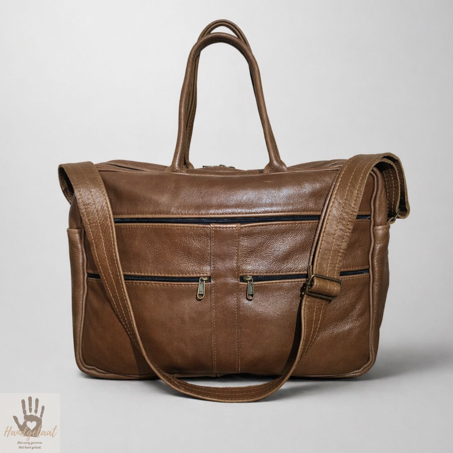 The Executive Double | Padded Leather Laptop Bag