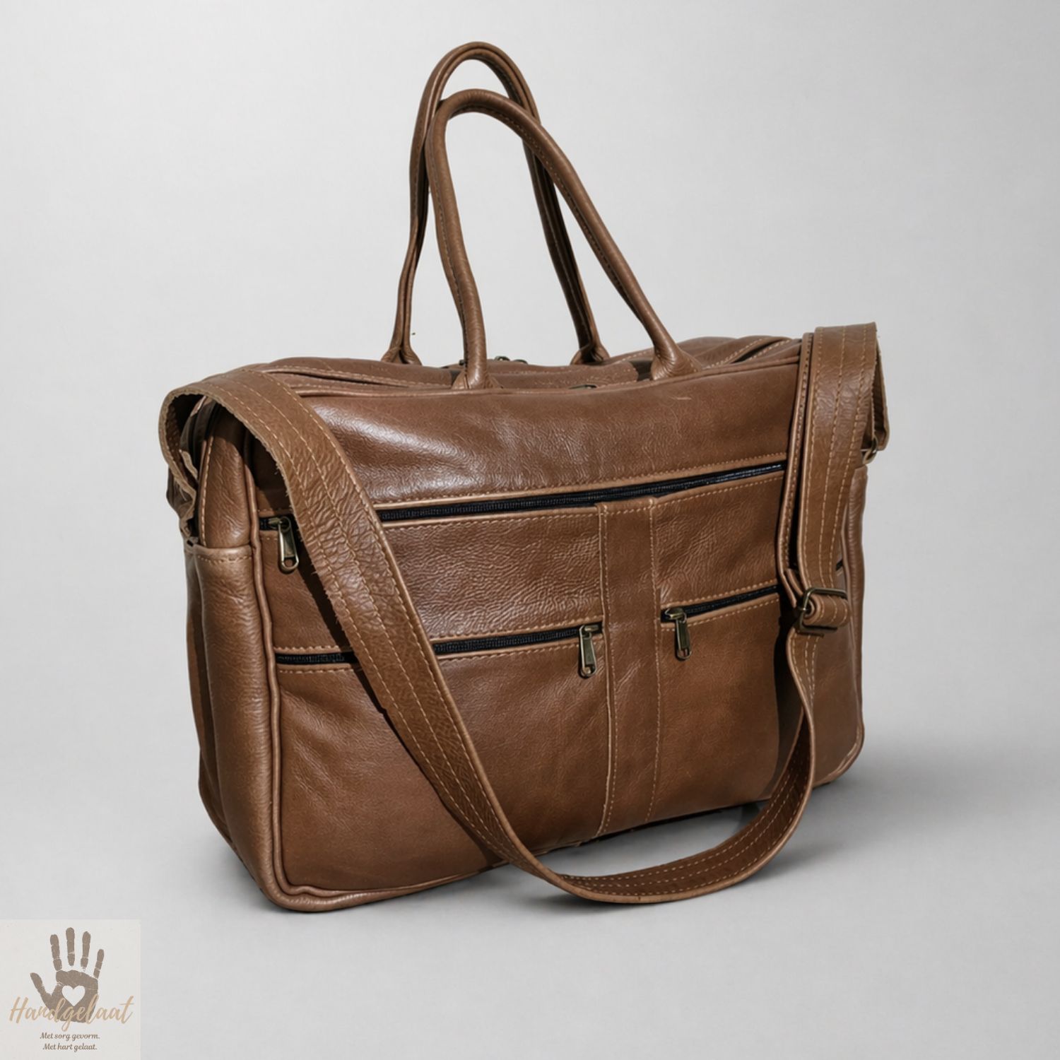 The Executive Double | Padded Leather Laptop Bag