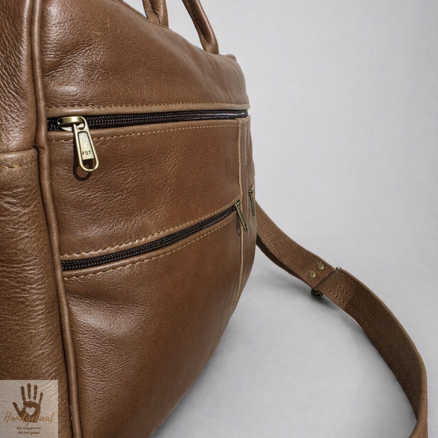 The Executive Double | Padded Leather Laptop Bag
