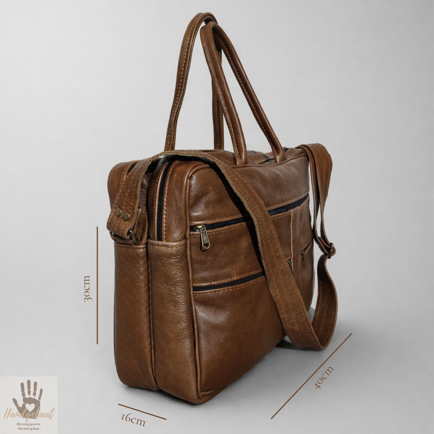 The Executive Double | Padded Leather Laptop Bag