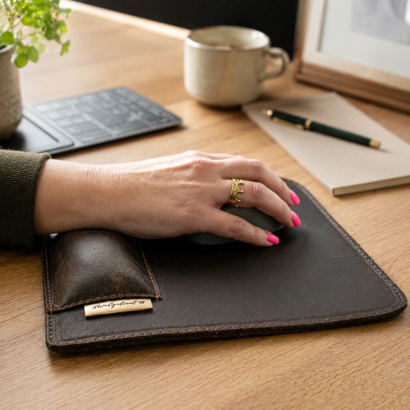 The Steady Hand | Leather Mouse Pad with Wrist Support