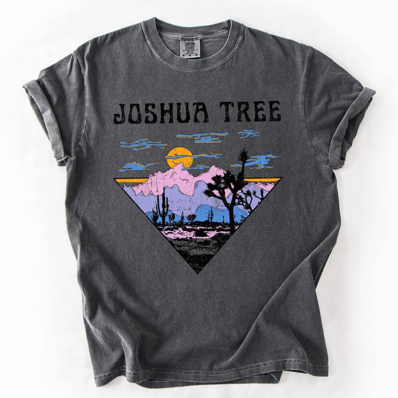 Joshua Tree Retro Tee - Pepper Color