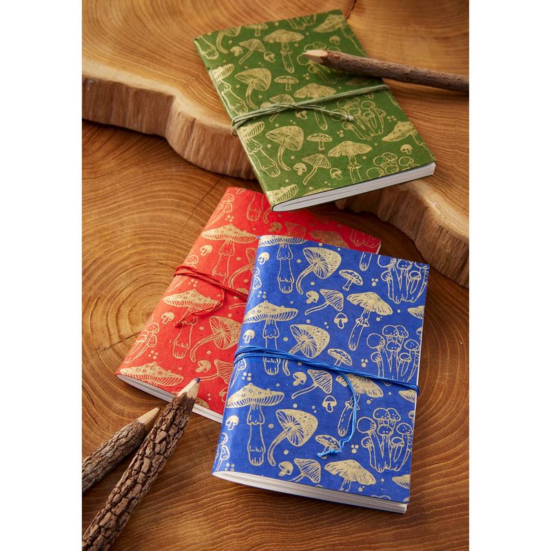 Mushroom Print Lokta Paper Notebook
