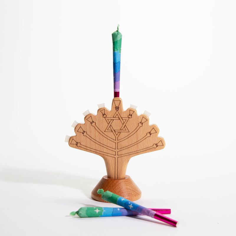 J’ Menorah & Cone Bundle - 3 Piece Set