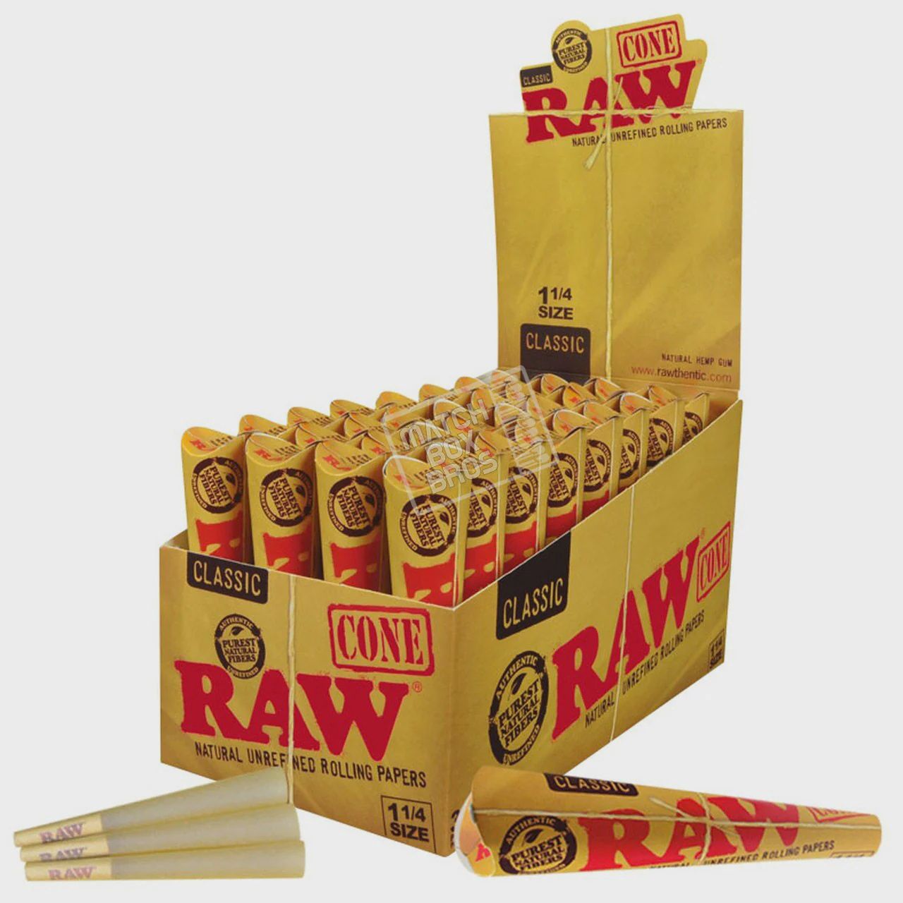 RAW Cones 6-Packs RAW Cones 6-Packs, Attribute: 1 1/4 Unrefined 6pk