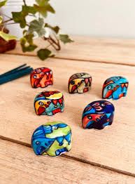 Namaste Incense Holders Namaste Incense Holders, Attribute: Hand-Painted Elephants