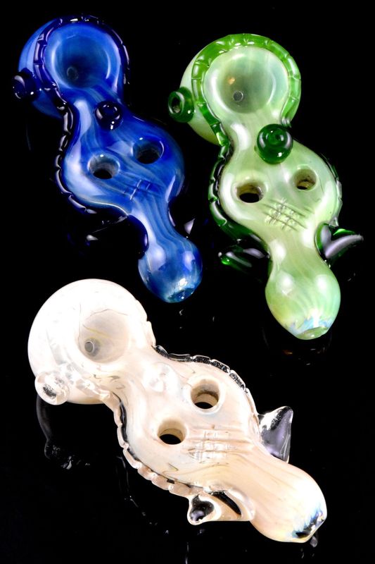 Thick Silver Fumed Color Changing Double Donut Hole Glass