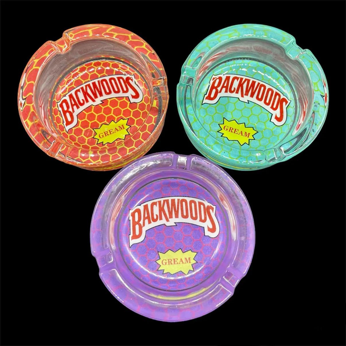 Backwoods Glass Ashtray Backwoods Glass Ashtray, Attribute: Assorted Backwoods Ashtrays